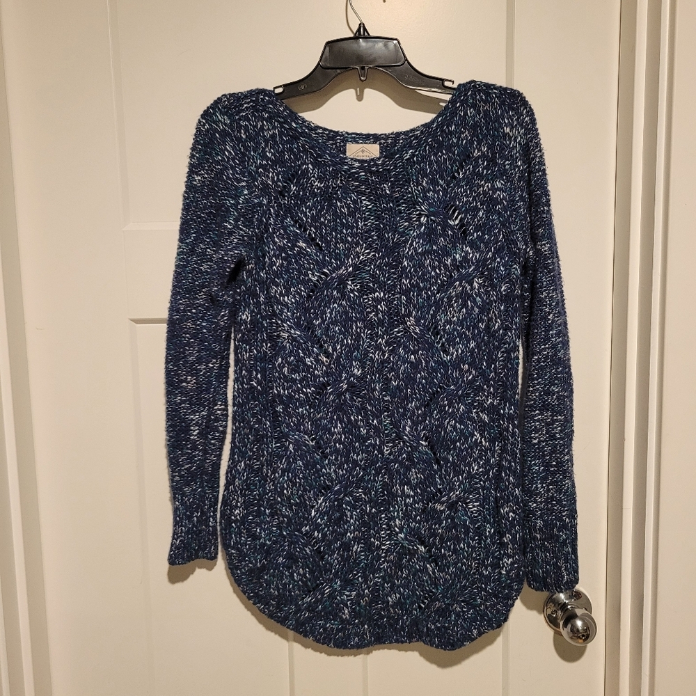 St John's Bay Mottled Metallic Blue Sweater